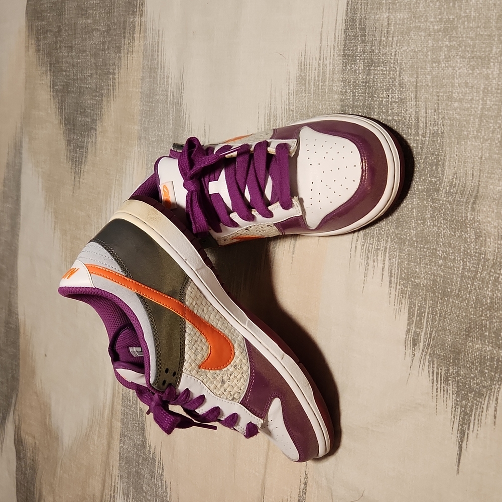 Nike 6.0 low womens size 10 purple, grey, orange and white with sparkle
